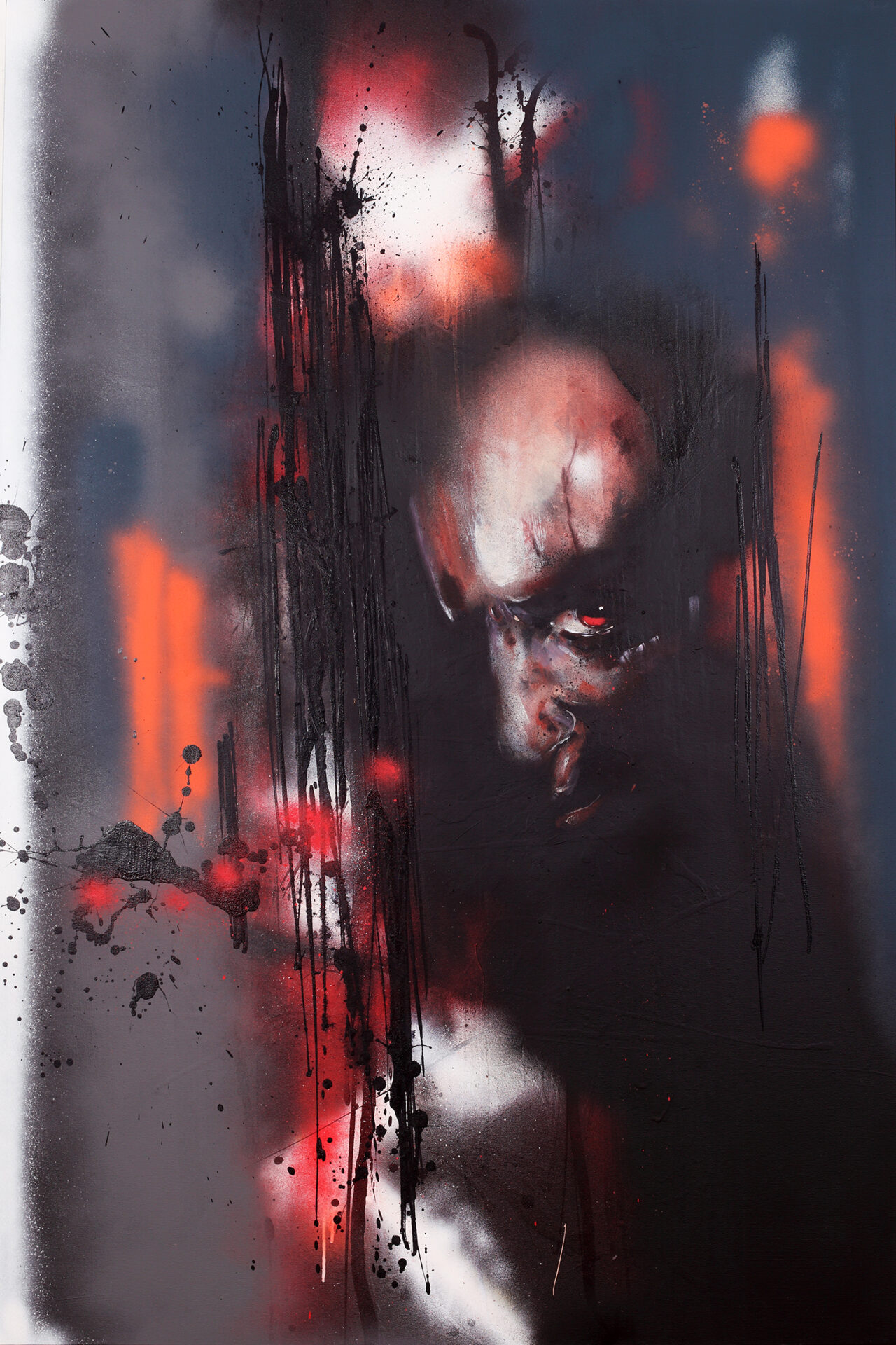 LECTER, 2021,mixed media on canvas, 100x150