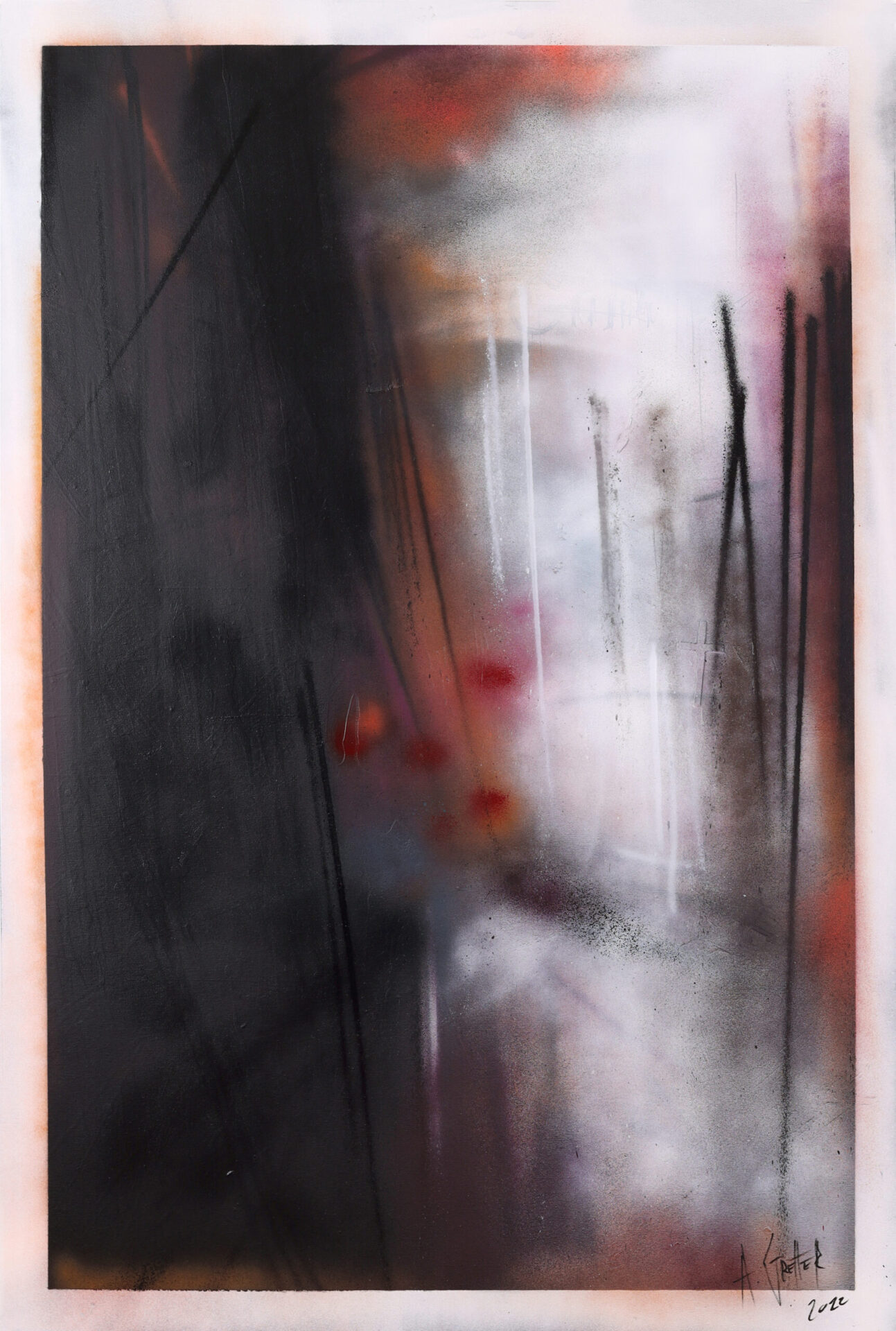 URBAN SUNSET, 2021, mixed media on canvas, 100x150
